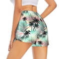 thumbnail image 3 of Disketp Tropical Summer Palm Print Women's Shorts Workout Shorts for Athletic Gym Running Shorts with Phone Pockets Large, 3 of 8