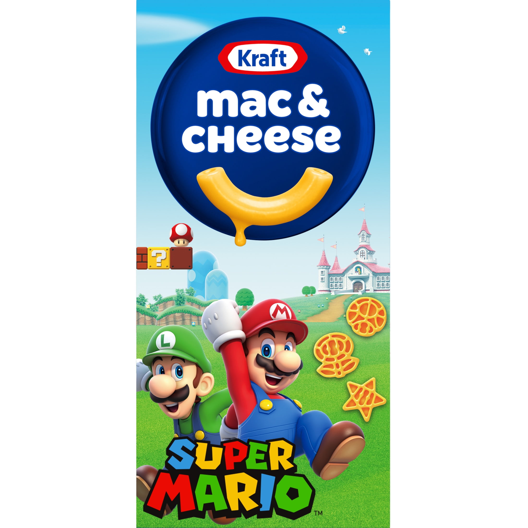 (12 pack) Kraft Mac and Cheese with Super Mario Power-Up Pasta Shapes, 1 Box, for Easy Dinner or Dinner Sides, Original Flavor, No Artificial Flavors, Preservatives or Dyes, 5.5 oz