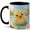 Black, variant on Cute Yellow Duckling Coffee Mug, Spring Pond Flower Animal Lover Design, 11 oz Ceramic Cup