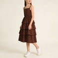 thumbnail image 3 of Girl's Cold Shoulder /Sleeveless /Short Sleeve Flounce Trim Elegant A-Line Casual Formal Dress for 8-13T Kids, 3 of 7