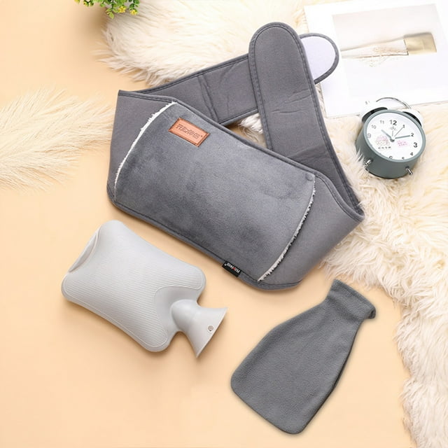 Xihbxyly Bolsa de Agua Caliente de Pvc a Prueba de Fugas, Cinturón de Soporte Suave para La Cintura, Alivia Cólicos Menstruales y Dolores Musculares, Multiusos para Relajación, Incluye Funda de Tela,