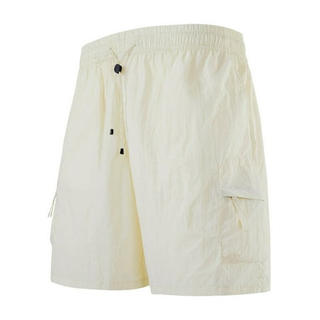 kamemir Running Shorts for Men Men s Summer Drawstring Casual Shorts Versatile for Golf Athletics Running Gym Beach Fishing and Hiking(White XL)