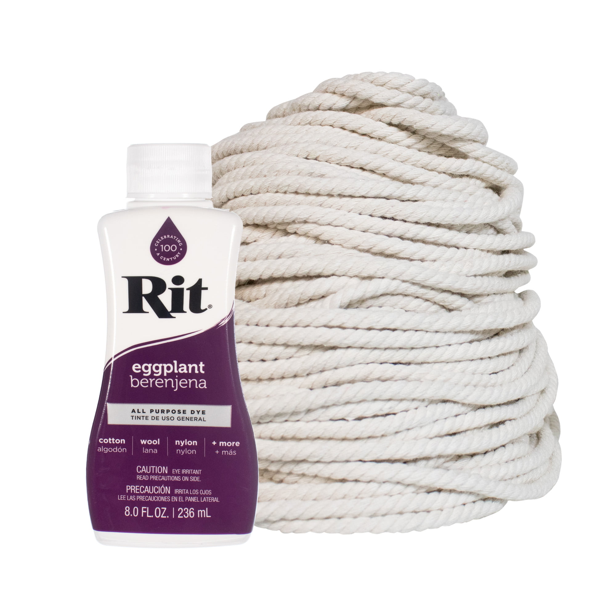 Dye Your Own Macrame Kit Rit Dye & Cotton Rope & inch 8 Fluid Ounces Arts and Craft DIY Decorations, Projects, & Gifts, Size: 1/4 Rope, Brown
