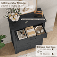 thumbnail image 2 of Farmhouse 5 Drawer Dresser for Bedroom, 47" Tall Chest of Drawers, Wood Black Dresser with Deep Drawers, Storage Dressers Organizer for Bedroom, Living Room, Hallway, Black, 2 of 9