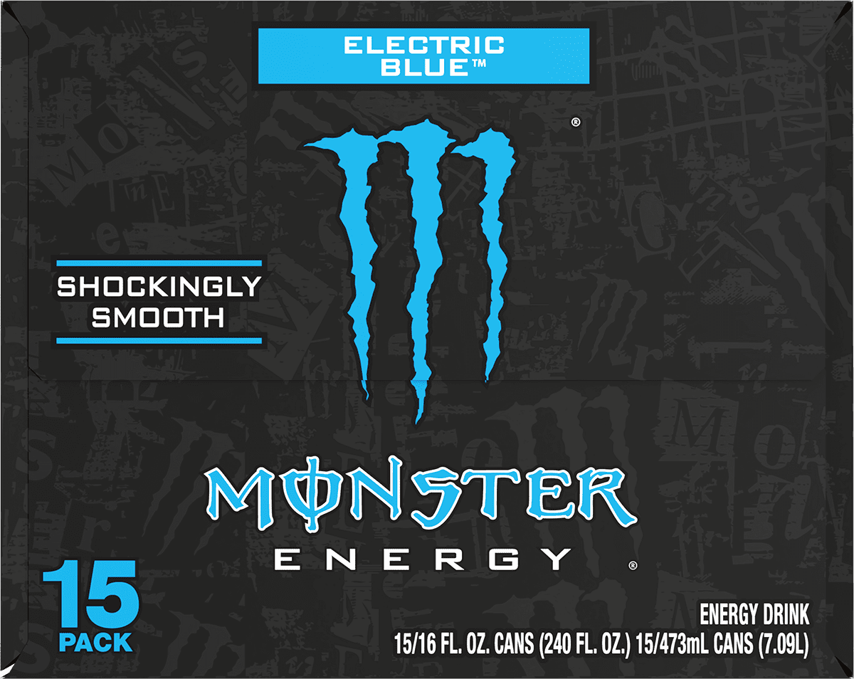 Monster Energy Electric Blue 15 Pack - 16 Fl Oz