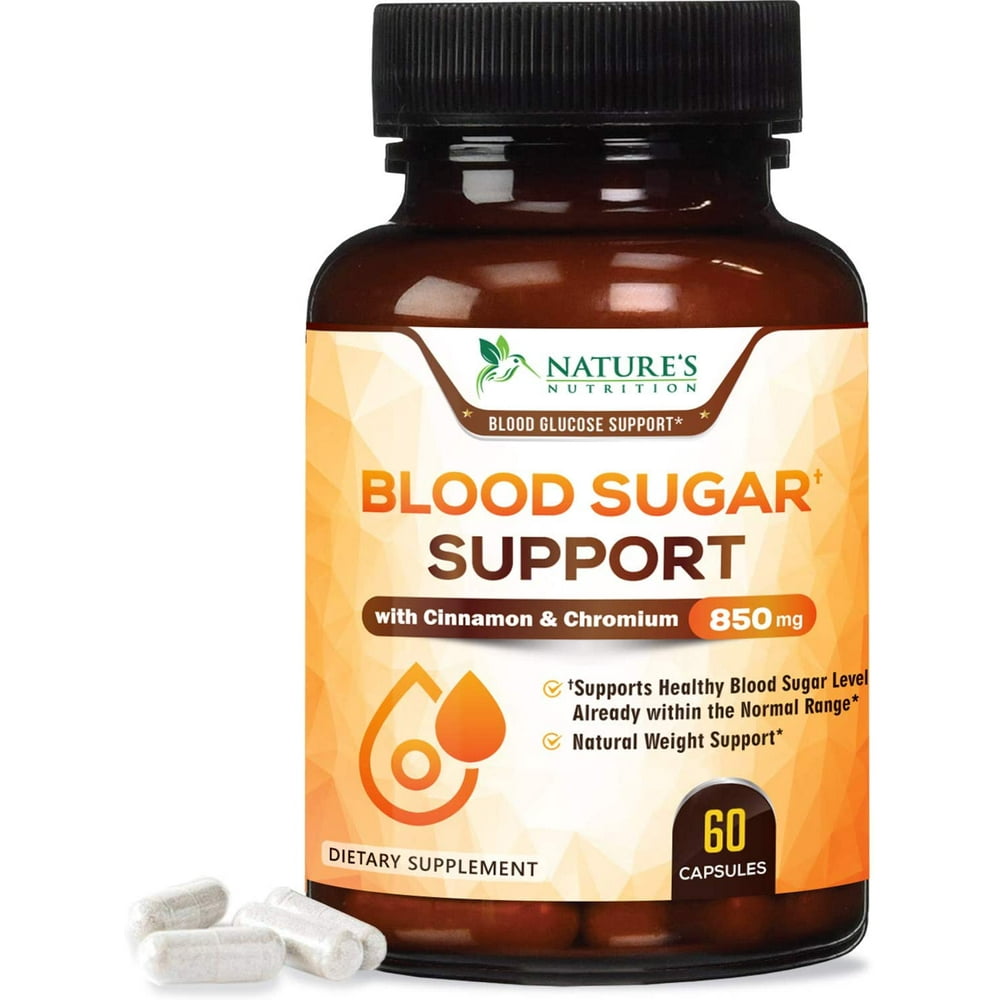Nature's Nutrition Blood Sugar Support Supplement, Natural Blood Sugar Control with Cinnamon