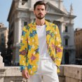 thumbnail image 2 of HELLHERO Mosaic Turtle Pattern with Pocket Regular Fit Blazer, Lightweight Polyester Men's One-Button Twill Blazer for Work Casual, 2 of 8