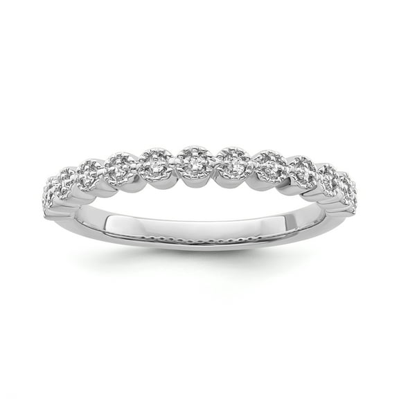 Araiya Fine Jewelry 10K White Gold Diamond Band Ring (1/20 cttw, I-J Color, I2-I3 Clarity) Size 9
