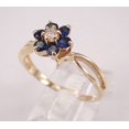 thumbnail image 2 of 2 Ct Round Cut Simulated Blue Sapphire Engagement Ring In 14k Yellow Gold Plated, 2 of 5