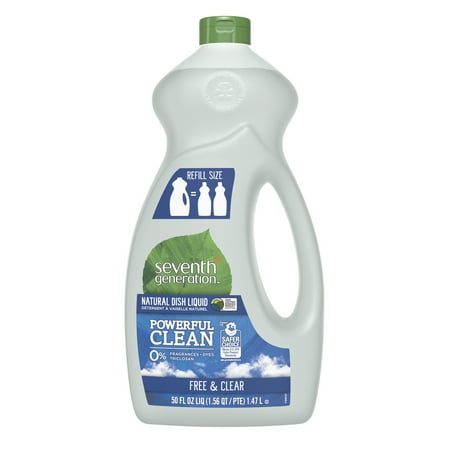 Seventh Generation Dish Liquid Soap, Free & Clear , 50 oz.