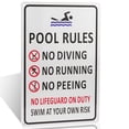 thumbnail image 3 of Funny Pool Rules Sign, Metal Swimming Pool Safety Signs, Humorous Outdoor Decor, 12x8 inches, 3 of 5
