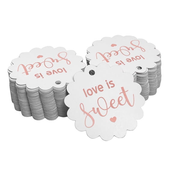 Inkdotpot Rose Gold Foil Paper Hang Tags Love Is Sweet Wedding Favor Tags 100 Piece