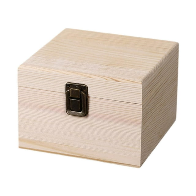 Caja de madera con cierre frontal para recuerdo de boda, caja de regalo sin terminar, caja de recuerdo Madera S