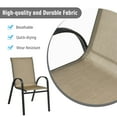 thumbnail image 5 of Costway Set of 6 Patio Stackable Dining Chairs Armrest Garden Deck Brown, 5 of 9
