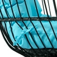 thumbnail image 4 of LeisureMod Wicker Folding Hanging Egg Swing Chair Teal, 4 of 10