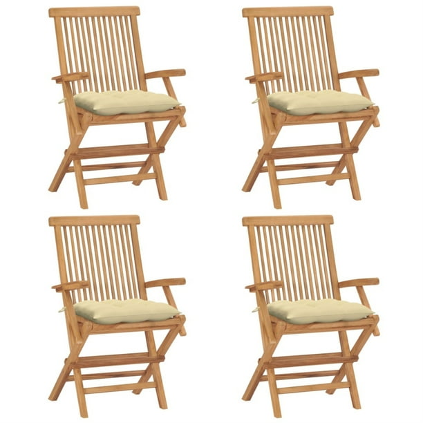 Vidaxl Patio Chairs With Cream White Cushions 4 Pcs Solid Teak Wood Com - Patio Chairs With White Cushions Vidaxl Patio Chairs With Cream White Cushions 4 Pcs Solid Teak Wood Com - Patio Chairs With White Cushions