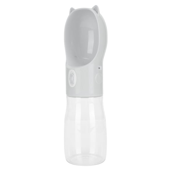 Botella de agua para perros a prueba de fugas, apta para lavavajillas, botella portátil para beber para mascotas, para gatos, cachorros, conejos, 380 ml, gris S