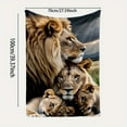 thumbnail image 5 of Lion Family Design Flannel Blanket - Soft Warm All-Season Cozy Throw for Sofa Bed Camping Travel Office - Contemporary Wildlife Theme Home Decor, Home Decor Blanket, 5 of 6