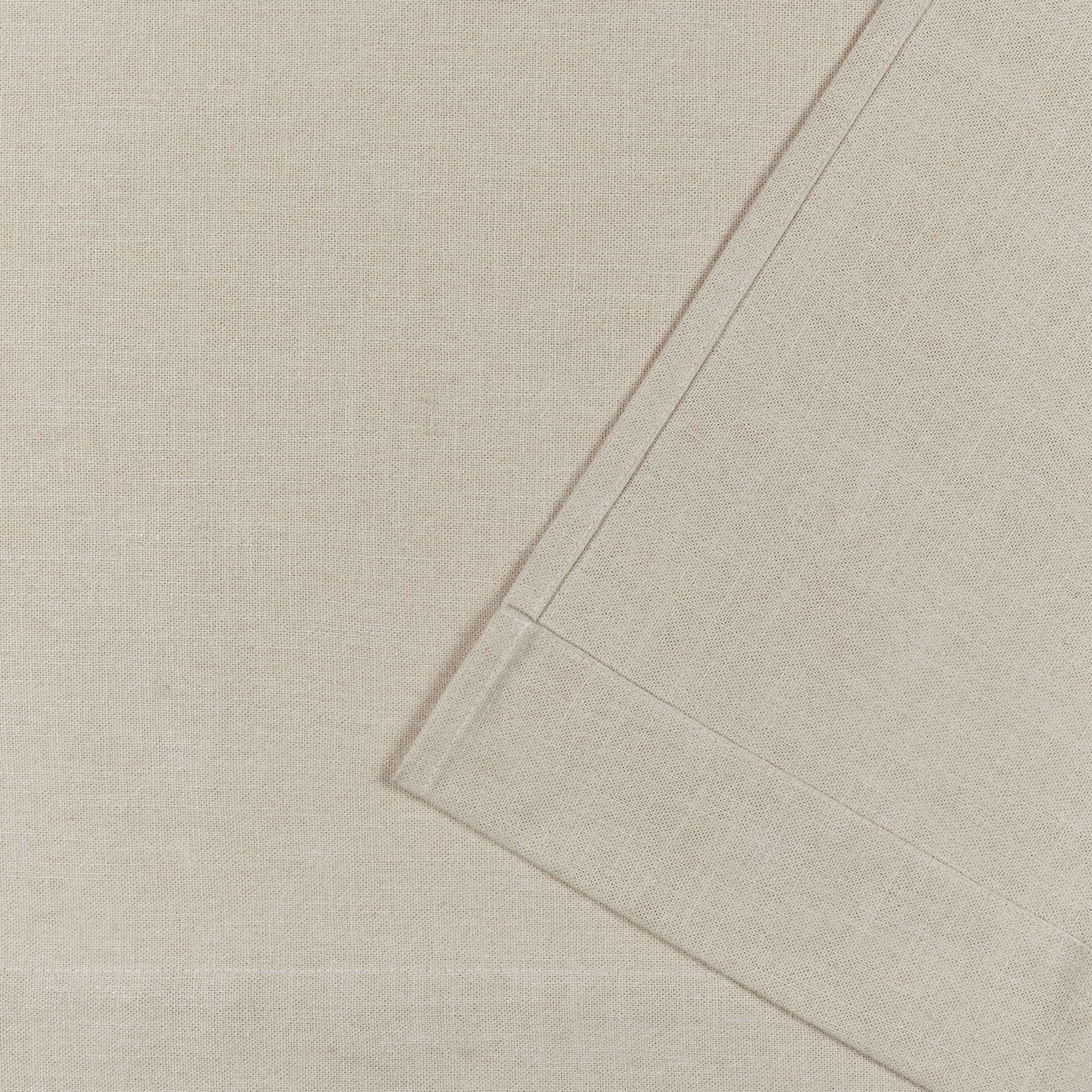 Nicole Miller New York Peterson Cotton Blend Tuxedo Tab Top Light Filtering Curtain Panels, 54"x 63", Natural, Set of 2