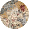thumbnail image 2 of Unique Loom Outdoor Modern Collection Area Rug - Foliage (7' 10" Round Multi/Gray), 2 of 9