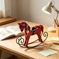 thumbnail image 6 of Distressed-style Wooden Rocking Horse Ornament -style Tabletop Decor Nostalgic Bookshelf Accessory Handcrafted Piece And Holiday Gift, Farmhouse Garden Home Office Desk Decor, 6 of 6