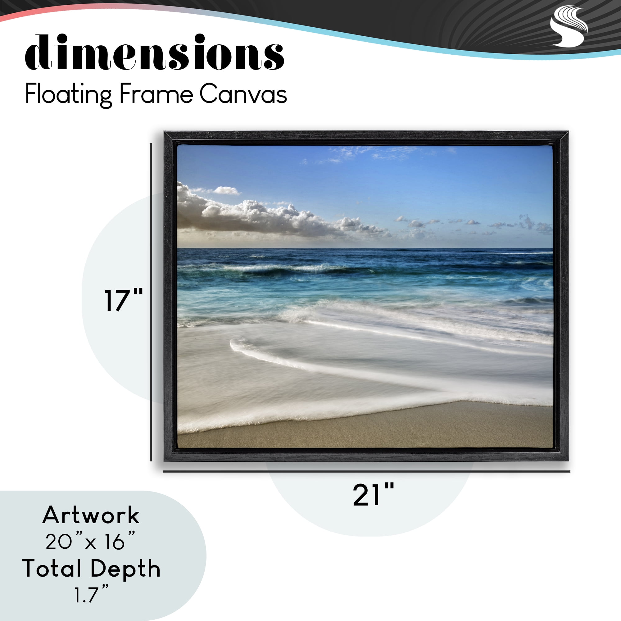Stupell Industries Morning Foam on Shore Black Framed Floater Canvas Wall Art, design by Superstock