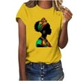 thumbnail image 3 of DDAPJ pyju African American Women Black Month History T-shirts Cool Black Ladies Short Sleeve Crewneck Tee Tops Inspiring Future Shirt Yellow XL, 3 of 5
