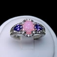 thumbnail image 5 of Chelsey Pink or White Oval Shape Simulated Fire Opal Purple Cz Ring Ginger Lyne Collection, 5 of 7