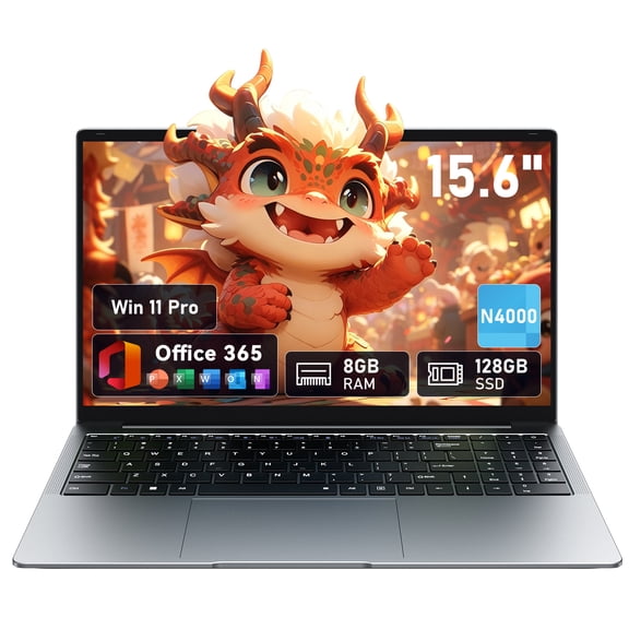 15.6" Laptop Computer,8GB RAM 128GB SSD,Windows 11 Pro Bussiness NoteBook PC,MS Office 365,Intel Celeron N4000(up to 2.6GHz) 100% sRGB Screen,2.4G/5G Dual Band WiFi