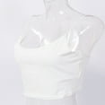 thumbnail image 2 of ITFABS Femmes Fronde Top Couleur Unie Récolte Poitrine Basse Sexy Bodycon Haut Vêtements, 2 of 3