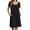 Black, variant on Nightgowns for Women Short Sleeve House Dress with Pockets Pleated Nightdress Soft Sleepwear S-XXXL