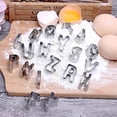 thumbnail image 3 of Alphabet Letter Cookie Cutters, iPstyle 26 Stainless Steel Fondant Letter Cutters for Sandwich Sugarcraft, 3 of 5