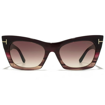 Tom Ford Women's Mirrored Kasia FT0459-71F-55 Black Cat Eye Sunglasses