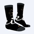 thumbnail image 2 of Unisex Trendy Socks (2 Pairs) - Black with Pattern & White Design Stylish Mixed Color for All Seasons, 2 of 5