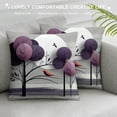 thumbnail image 3 of Orinice  Winter Throw Pillow Cushion Cover, Seasonal Conceptual Artwork Purple Trees Snowy Weather Bird Animal, Decorative Square Accent Pillow Case,  White, 3 of 5