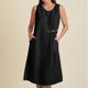 thumbnail image 2 of Vestido de Verano para las Mujeres Playa, Moda Vacaciones Color Sólido sin Mangas Hueco Fuera de la Fiesta Midi para Casual, 2 of 9