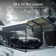 thumbnail image 3 of Alpha Joy 10' x 15' Heavy Duty Galvanized Steel Carport with Side Walls Multi-Purpose Storage Shelter, 3 of 8