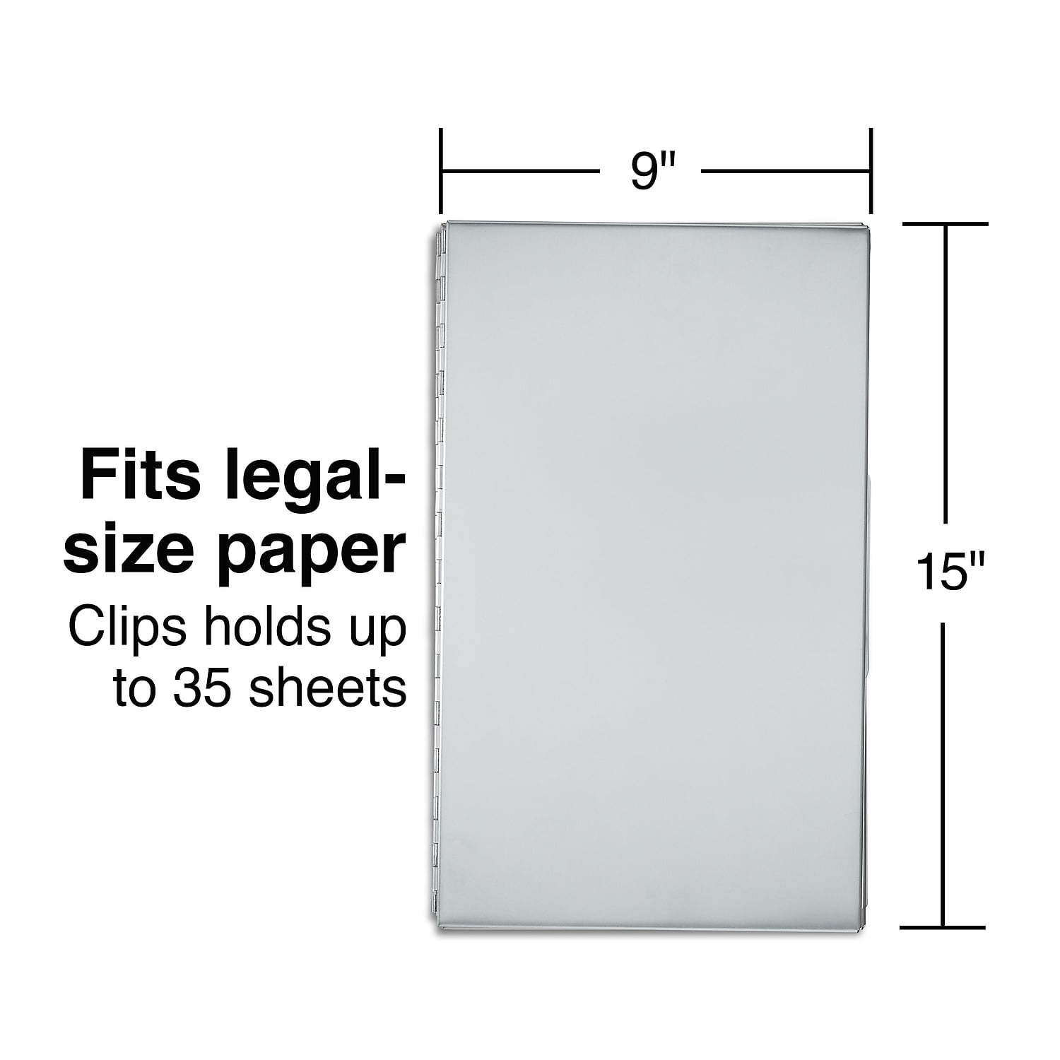 Staples Aluminum Side Loading Clipboard with Storage Legal Size Silver 44398-CC