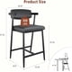 thumbnail image 2 of Set of 4 retro negra bar stools - 26.5inch forrado counter height con armrest, wider thickened cushion y backrest para bar, dining room o kitchen, 2 of 6
