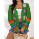 thumbnail image 4 of Cárdigans florales de ganchillo for mujer, cárdigan bohemio con abertura frontal, suéter, Tops de manga larga, moda Primavera Verano, 4 of 7