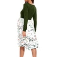 thumbnail image 4 of Liacowi Women Maternity Long Sleeve Dress Print Patchwork Casual A-Line Dress for Photoshoot Pregnancy Clothes, 4 of 5