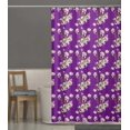thumbnail image 3 of S4Sassy Purple Bird & Magnolia Floral Water Repellent Bath Shower Curtain With Roller Rings Hook-60 x 70 Inch, 3 of 6