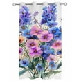 thumbnail image 2 of nqOlkjepod Outdoor Curtains for Patio Waterproof, Spring Floral Outdoor Privacy Panels Grommet, Farmhouse Purple Blue Flowers Blackout Outside Curtains for Porch/Cabana/Pergola 54"x95", 1 Panel, 2 of 8