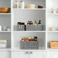 thumbnail image 6 of Nesting Wicker Storage Baskets for Shelves,Made from Plastic Wicker,Storage for Bedroom,Bathroom,etc,Set of 1 Large and 2 Small,Grey,Large, 6 of 6