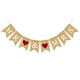 thumbnail image 1 of Guirnalda de arpillera retro para fiesta de bodas, guirnalda de cola de golondrina, diseño de corazón rojo, banderines de lino con estampado de letras, accesorios decorativos, suministros para fiest, 1 of 4