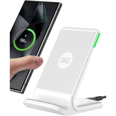 INIU Wireless Charger 15W Fast Charging Station with Adaptive Light for iPhone and Samsung White INIU Wireless Charger 15W Fast Charging Station with Adaptive Light for iPhone and Samsung White