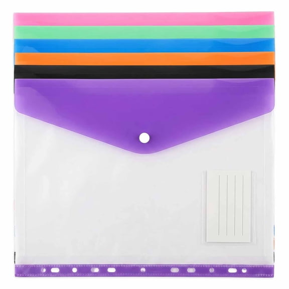 11-Hole Expanding File Pockets Assorted Colors, Folder for Binder - Organize Documents, Receipts & Notes, Keeps Files Neatly Separated (6 PCS)