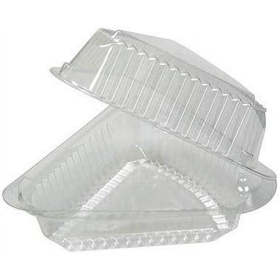 Pactiv CI89019 Disposable Clear Hinged Plastic Pie-Wedge Container 5.4 Inch x 5.4 Inch - Pack of 10