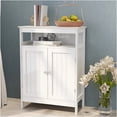 thumbnail image 2 of JERFIT White Freestanding Bathroom Storage Cabinet with Adjustable Shelf and Double Shutter Doors, UV Painted MDF Organizer for Bathroom, Kitchen, or Entryway, 2 of 6