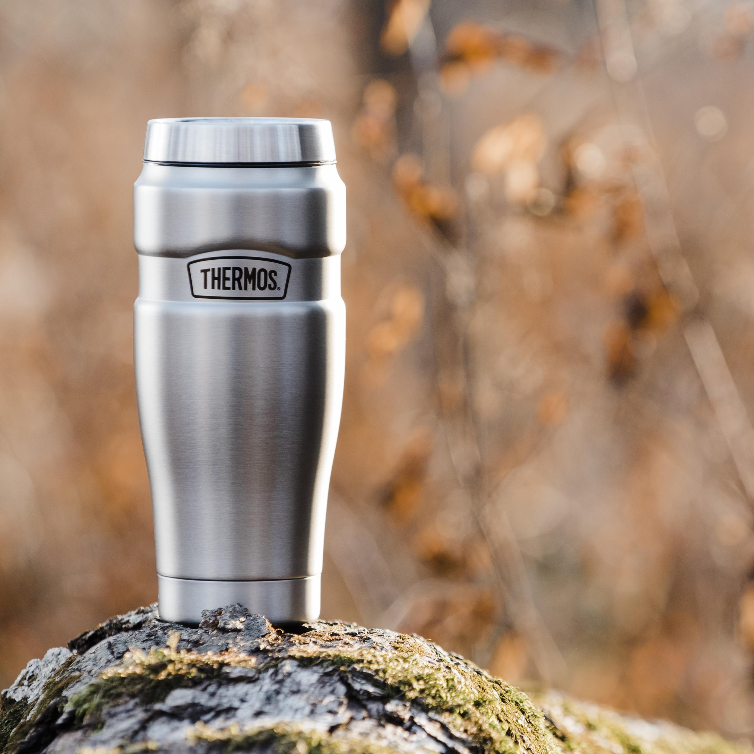 Thermos 16 Oz Stainless King Vacuum Insulated Tumbler, Matte Stainless Steel 